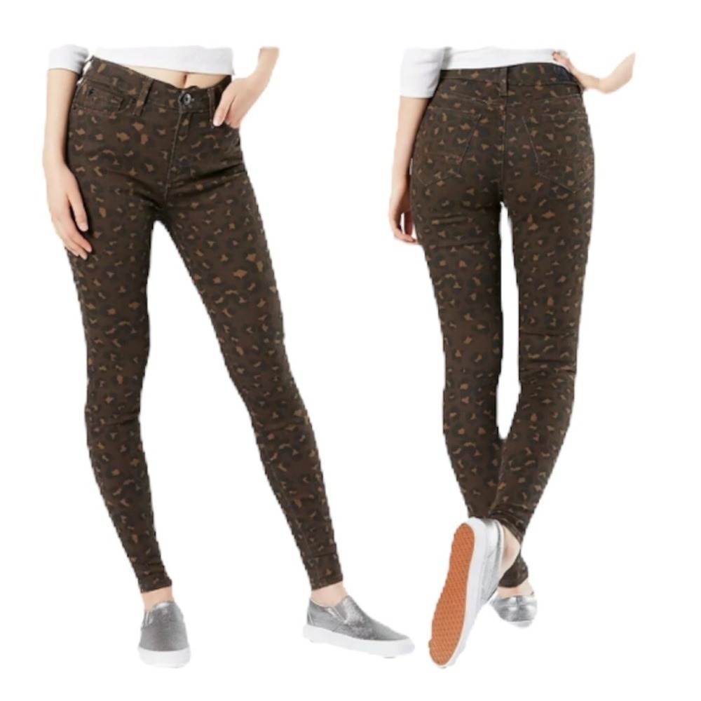 Denizen from Levi's High Rise Skinny Jeans Women's Brown Leopard Print Sz‎ 8 / 9